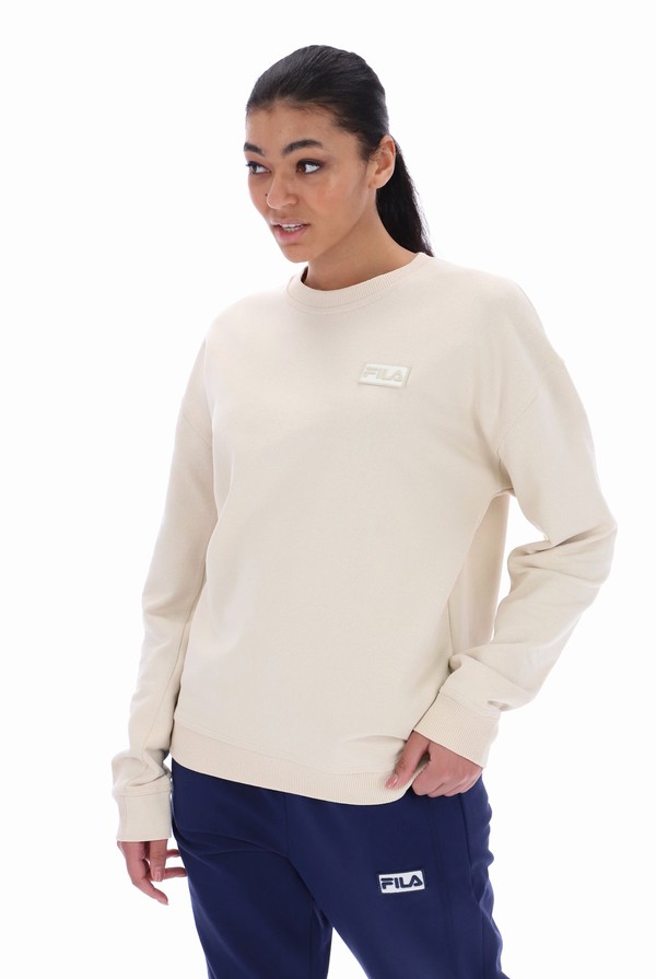 Beige Fila Trev With Seam Details Men Sweatshirts | 8591ZLDQT