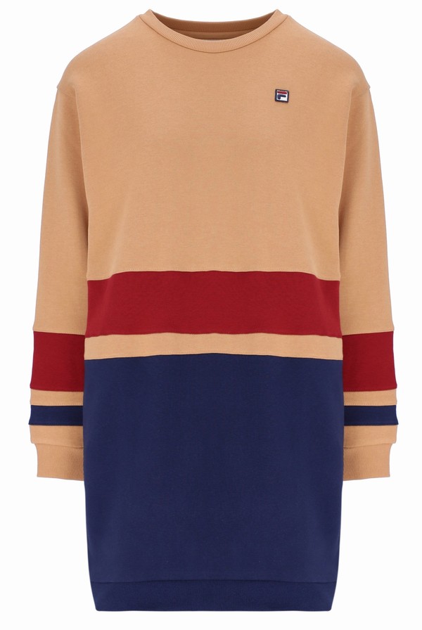 Beige / Navy / Red Fila Carmine Dress Women Dress | 3416UCAIT