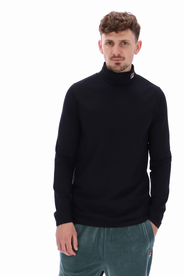 Black Fila 19th Classic Roll Neck Men Sweatshirts | 3916ZBOYH