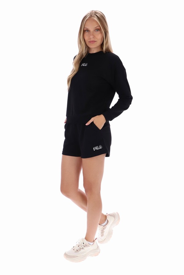 Black Fila Adelaide Crew Women Co-ords | 8140NTQRV