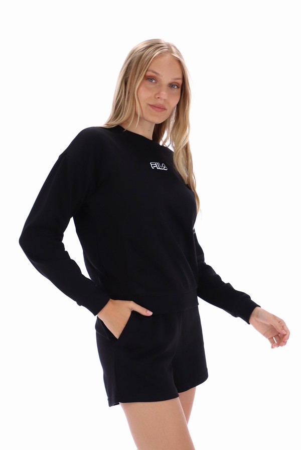 Black Fila Adelaide Crew Women Co-ords | 8140NTQRV