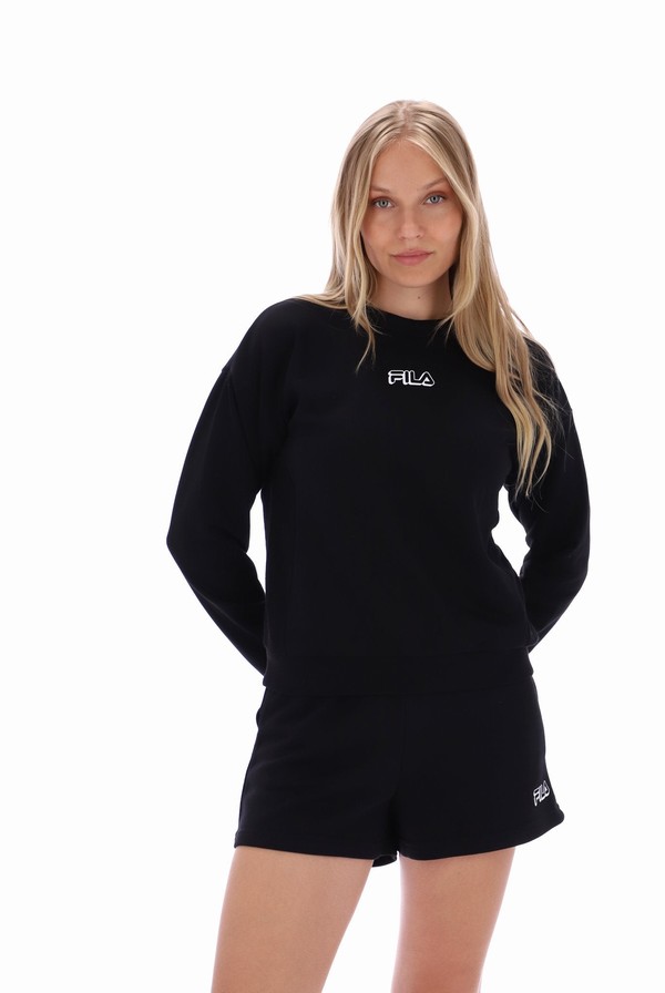 Black Fila Adelaide Crew Women Co-ords | 8140NTQRV