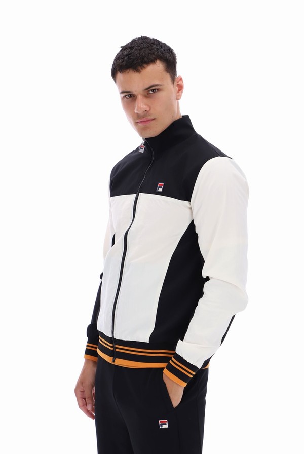 Black Fila Alfonso Zipped Men Track Top | 3710LYAME