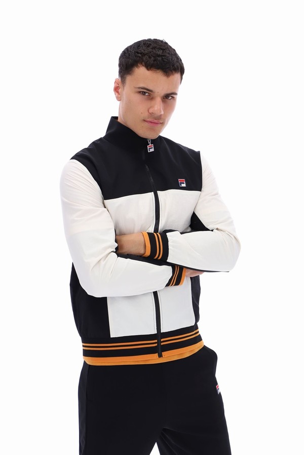 Black Fila Alfonso Zipped Men Track Top | 3710LYAME