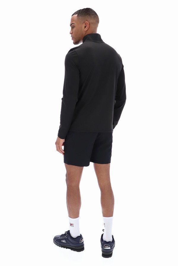 Black Fila Archer Half Zip Midlayer Men Sweatshirts | 1563RNYPG