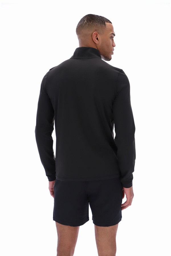 Black Fila Archer Half Zip Midlayer Men Sweatshirts | 1563RNYPG