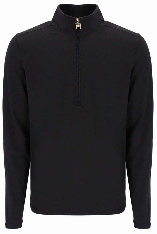 Black Fila Archer Half Zip Midlayer Men Tracksuits | 4908TZEKR