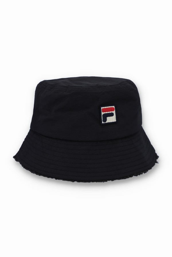 Black Fila Bevans Sherpa Lined Bucket Men Hats | 2789CEGJI