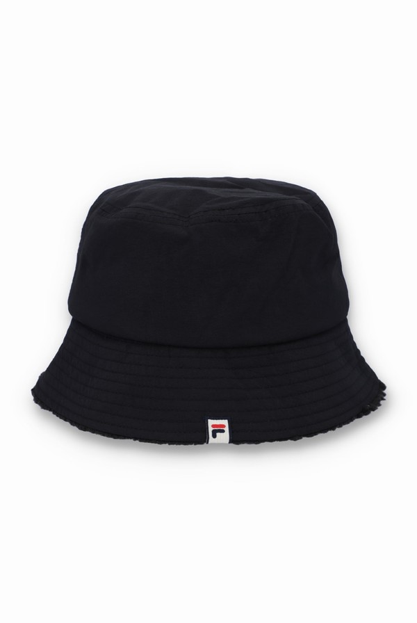 Black Fila Bevans Sherpa Lined Bucket Men Hats | 2789CEGJI