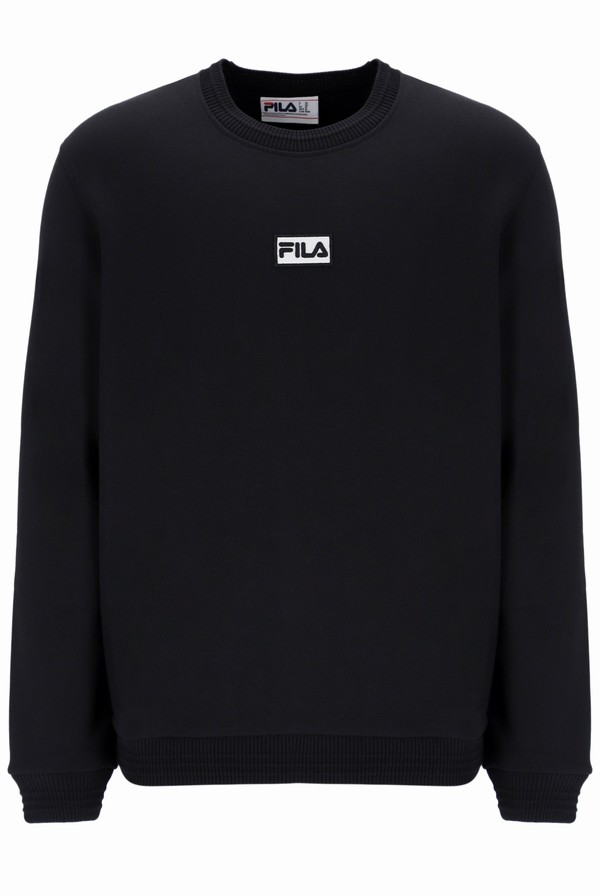 Black Fila Bruce 2 Recycled Crew Men Sweatshirts | 2403QGXNZ