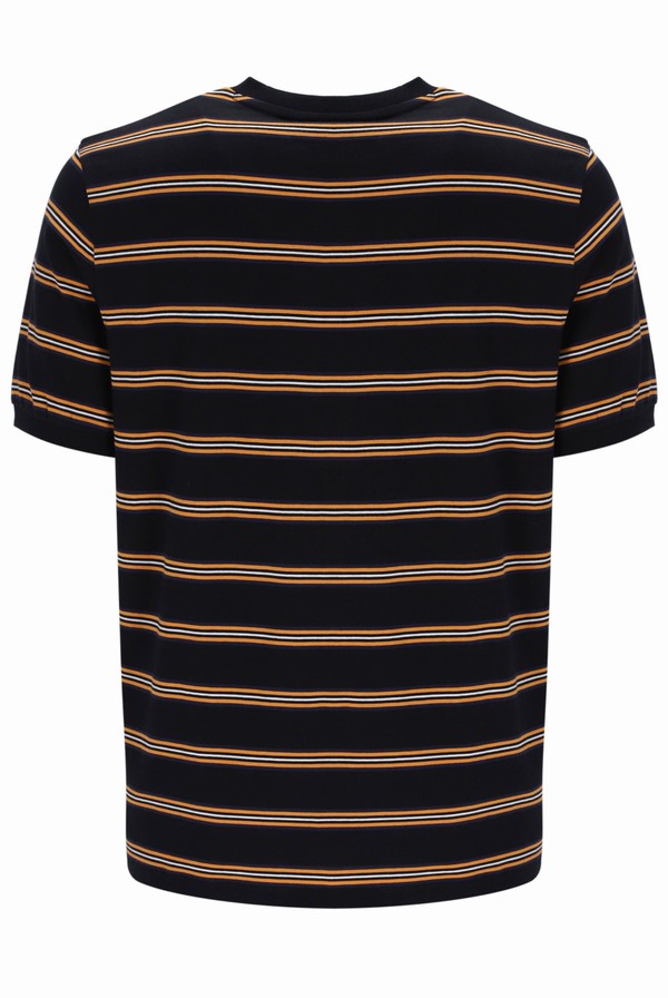 Black Fila Bruno Striped Ringer Men T-shirts | 1307GSTHR