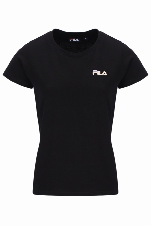 Black Fila Cecilia Classic Logo Women T-shirts | 4132IZLJG