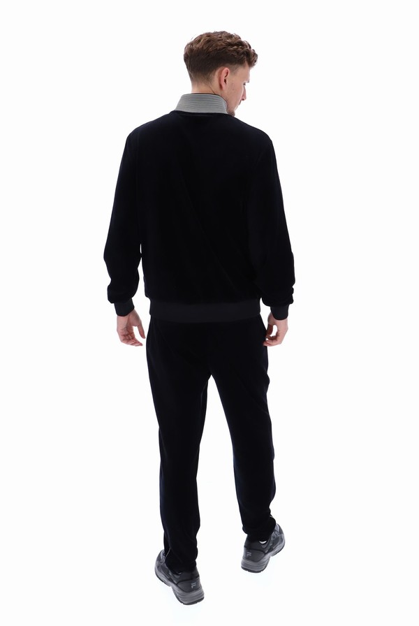 Black Fila Cenzo Velour Men Bottoms | 3198OHSRN