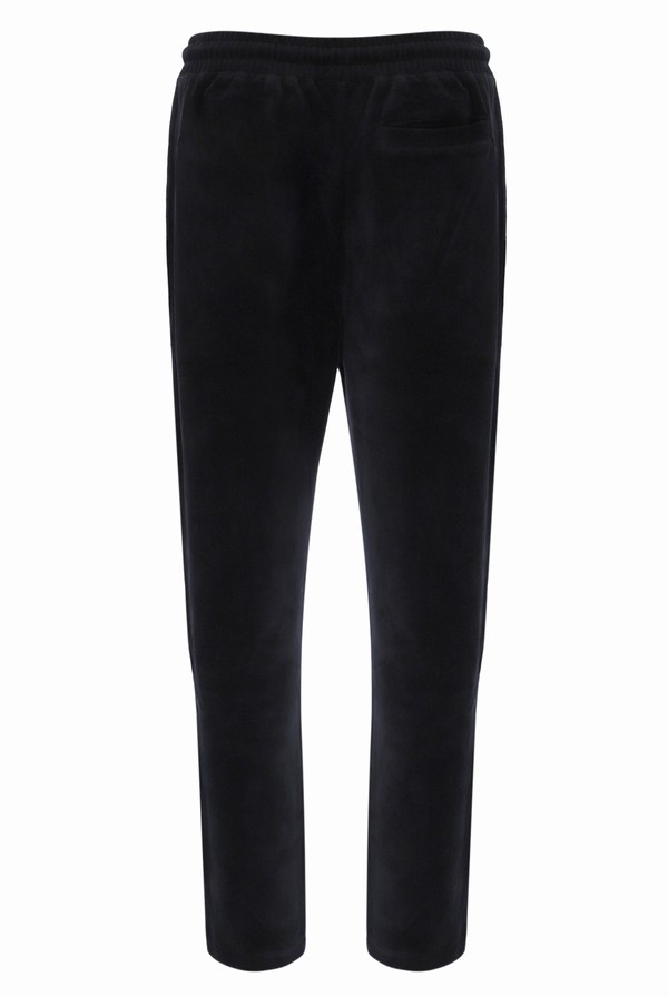 Black Fila Cenzo Velour Men Bottoms | 3198OHSRN