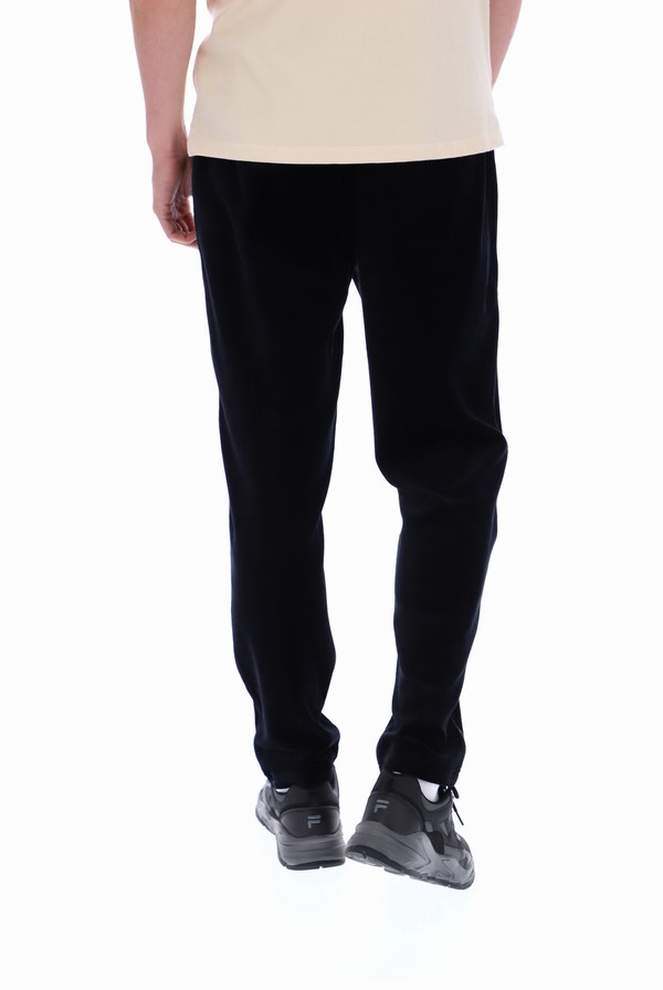 Black Fila Cenzo Velour Men Bottoms | 3198OHSRN