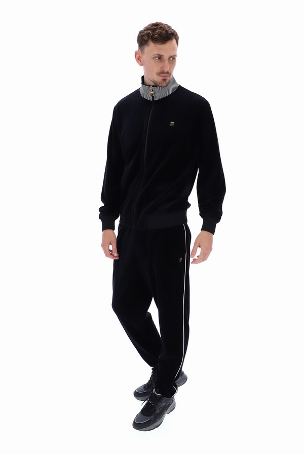 Black Fila Cenzo Velour Men Tracksuits | 6805JIWEG