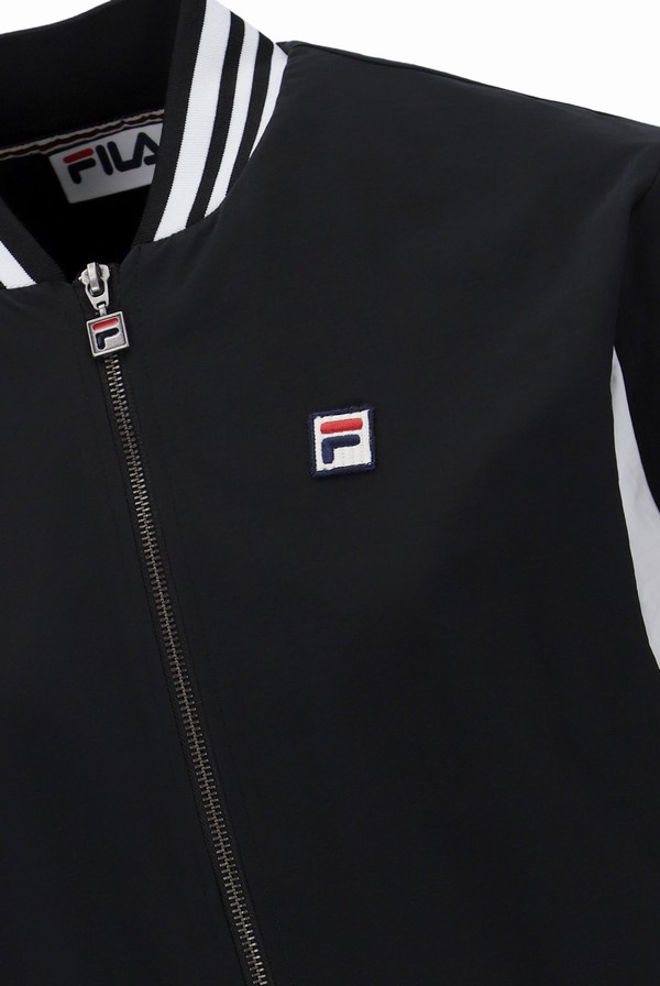 Black Fila Crinkle Nylon Settanta Men Track Top | 3156TQHEN