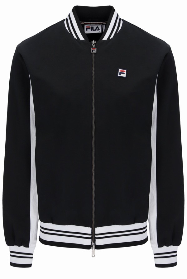 Black Fila Crinkle Nylon Settanta Men Track Top | 3156TQHEN