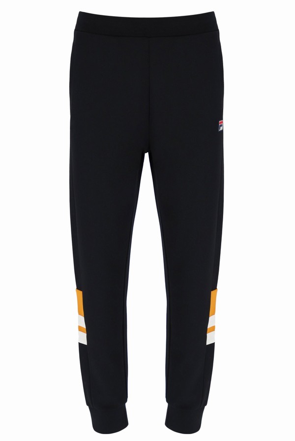 Black Fila Cruz Panel Men Bottoms | 3289VGDFQ