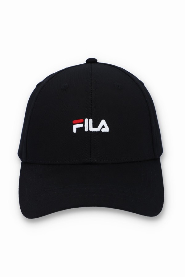 Black Fila Dice Embroidered Logo Baseball Women Caps | 7539OEHVW