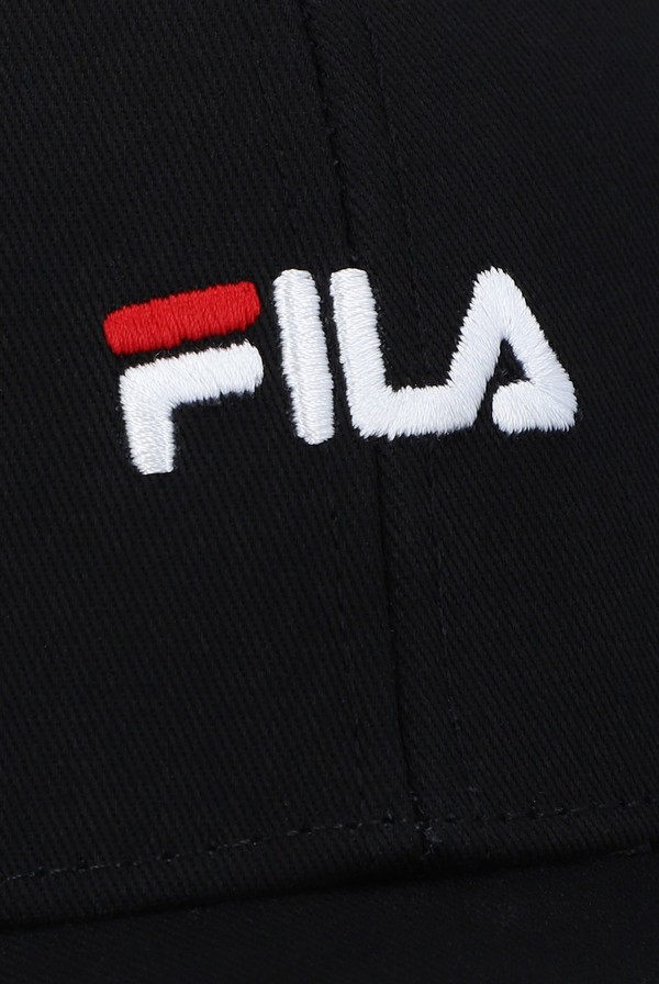 Black Fila Dice Embroidered Logo Baseball Women Caps | 7539OEHVW