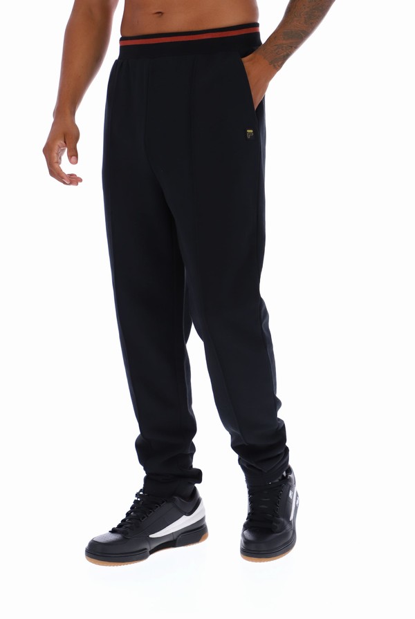 Black Fila Dovi Smart With Piping & Rib Cuffs Men Jogger | 1346HJIKB