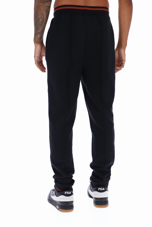 Black Fila Dovi Smart With Piping & Rib Cuffs Men Jogger | 1346HJIKB