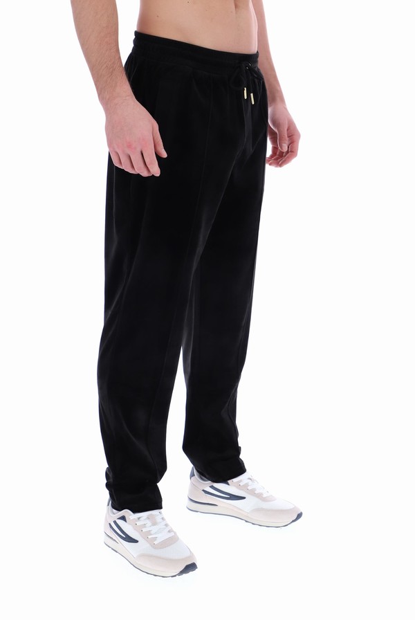 Black Fila Falken Velour Men Bottoms | 0824OZHJM