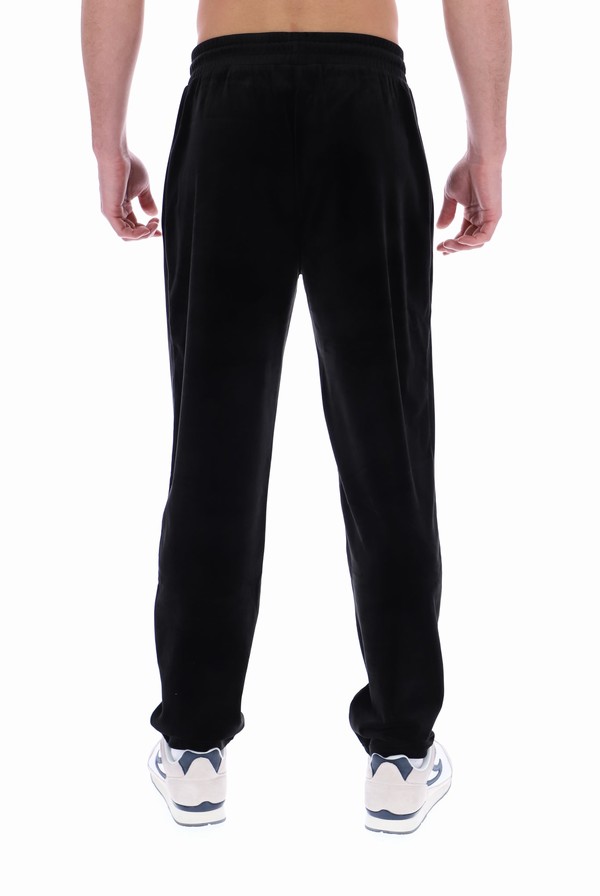 Black Fila Falken Velour Men Bottoms | 0824OZHJM