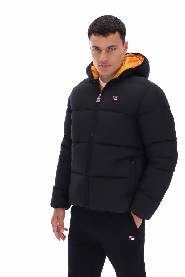 Black Fila Harry Heavily Padded Puffer Men Jackets | 4876IKJUM