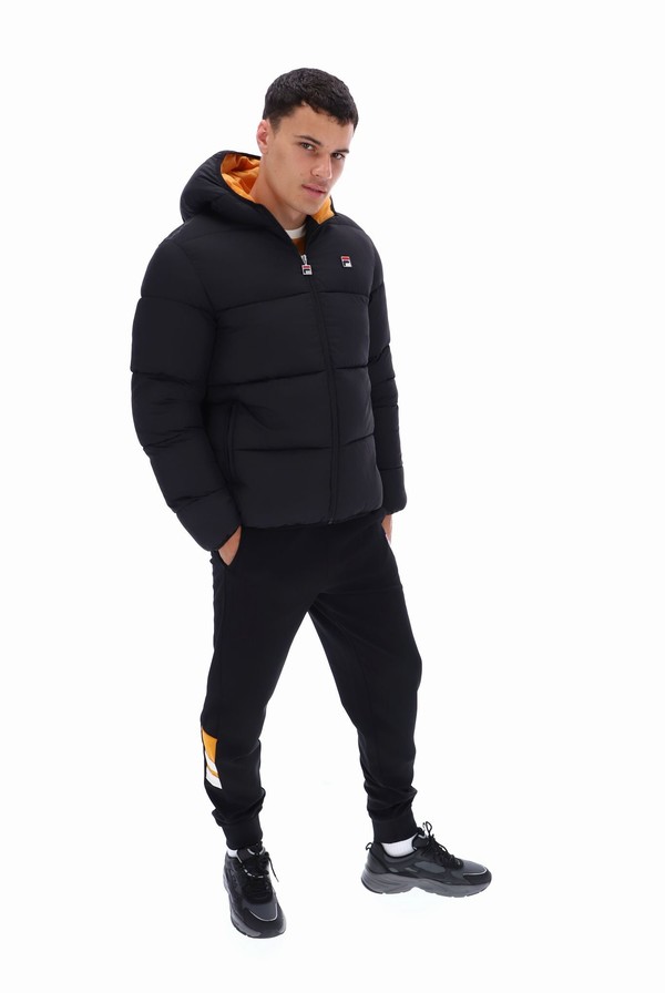 Black Fila Harry Heavily Padded Puffer Men Jackets | 4876IKJUM