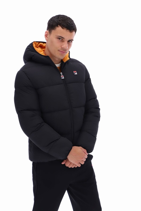 Black Fila Harry Heavily Padded Puffer Men Jackets | 4876IKJUM