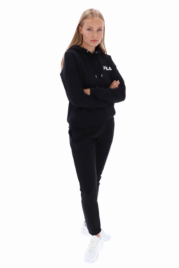 Black Fila Hattie Logo Women Hoodie | 4319YQSUK