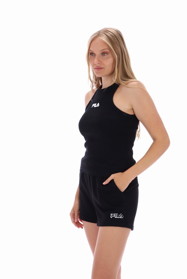 Black Fila Hilde Racer Cropped Women Vest | 6539BMCVA