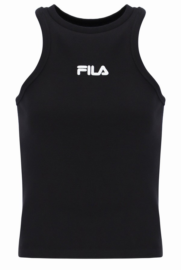 Black Fila Hilde Racer Cropped Women Vest | 6539BMCVA