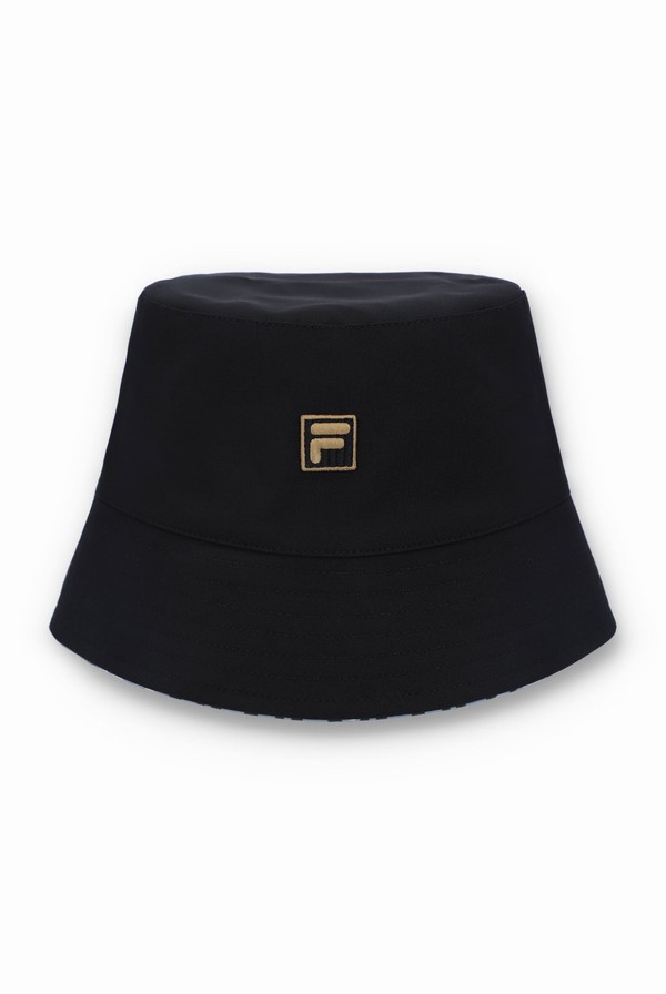 Black Fila Hoax Reversable Bucket Men Hats | 5317EGPUV