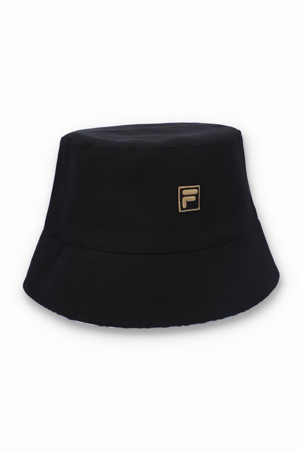 Black Fila Hoax Reversable Bucket Men Hats | 5317EGPUV