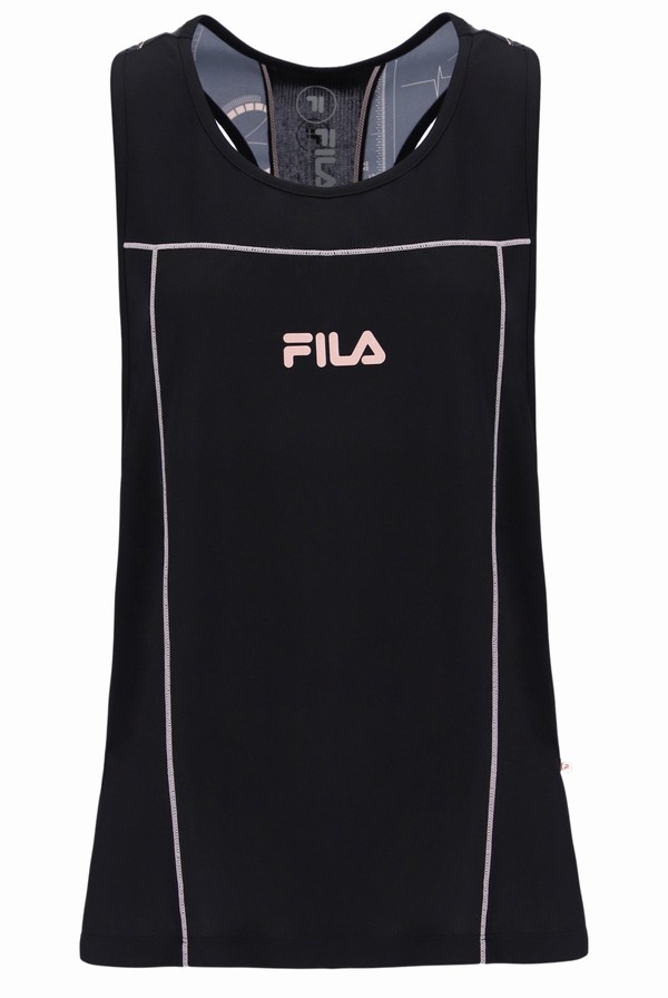 Black Fila Iris Panelled Women T-shirts | 2369KFEZS