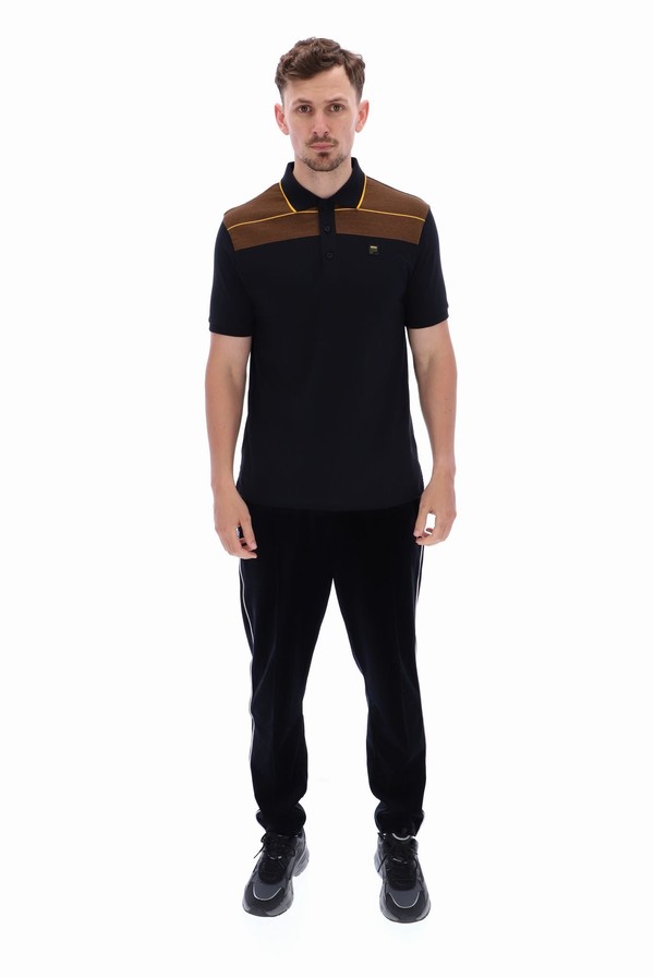 Black Fila Jacapo Archive Yarn Dye Stripe Men Polo Shirts | 5721SJCYV