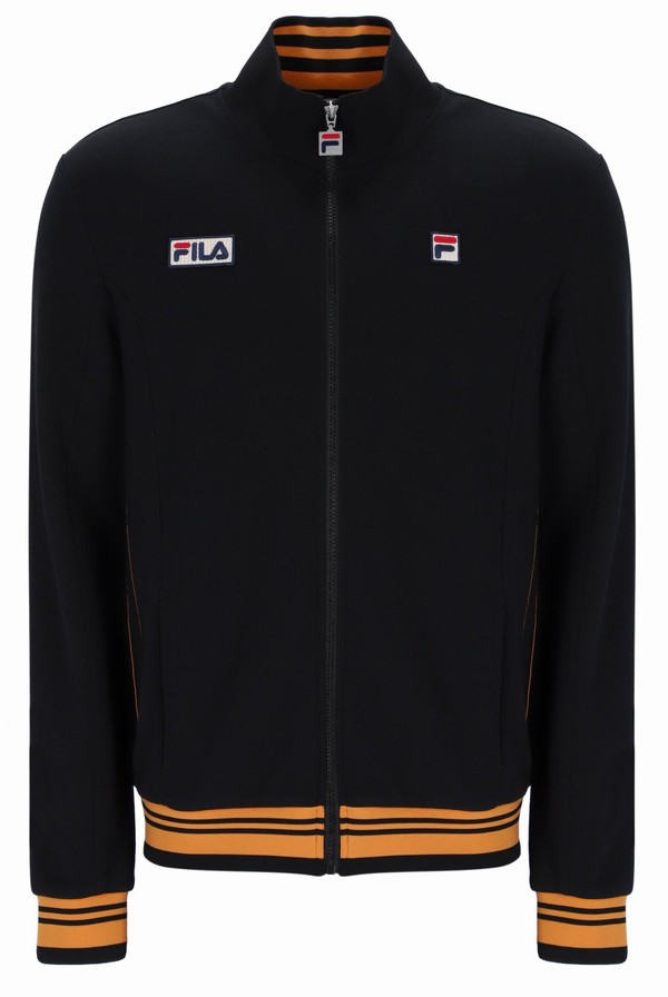 Black Fila Jamie Settanta Men Track Top | 8640HGFSM