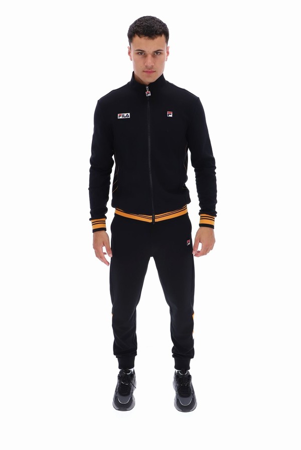 Black Fila Jamie Settanta Men Track Top | 8640HGFSM