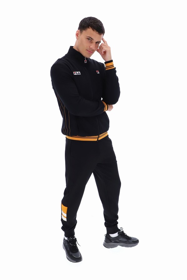 Black Fila Jamie Settanta Men Track Top | 8640HGFSM