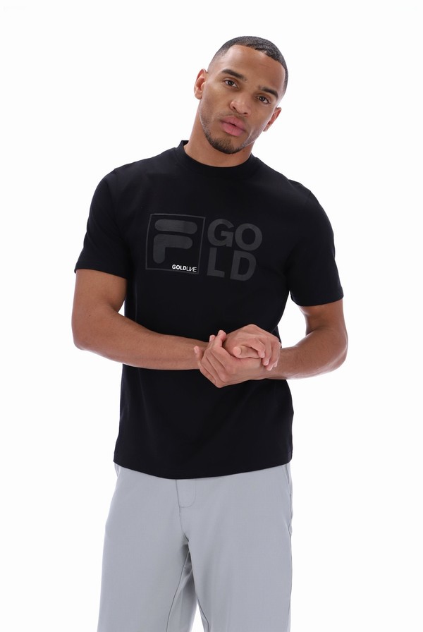 Black Fila Jax Archive Influence Graphic Men T-shirts | 2517BSYQC