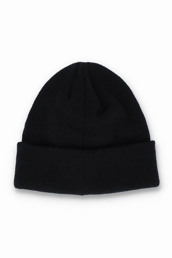 Black Fila Karts Fine Rib Turn Up Women Beanie | 1468GLFAM