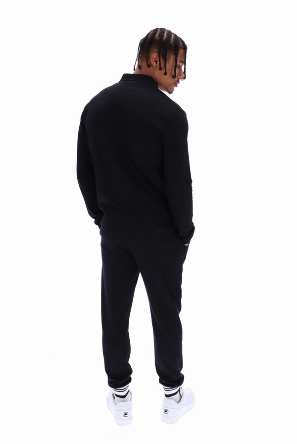 Black Fila Kit Long Sleeved Men Sweatshirts | 1538WZSIX