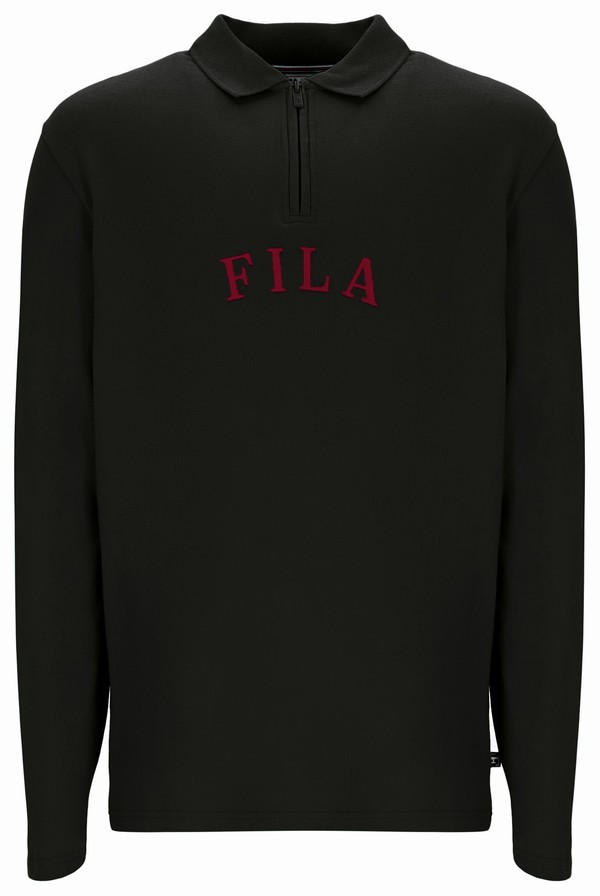 Black Fila Kit Long Sleeved Men Sweatshirts | 1538WZSIX