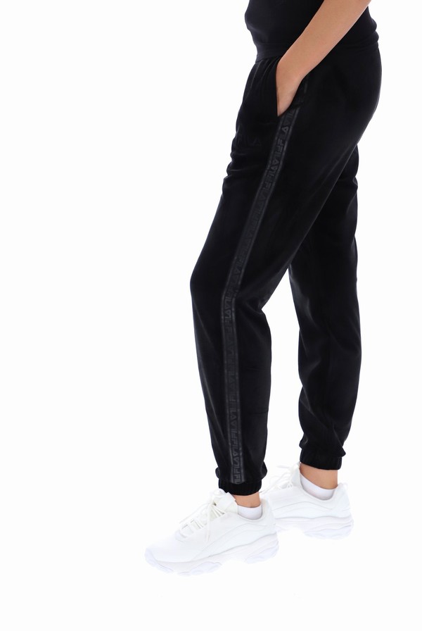 Black Fila Lacey Side Tape Women Jogger | 0275VOREN