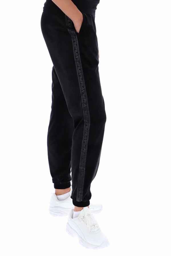 Black Fila Lacey Side Tape Women Jogger | 0275VOREN