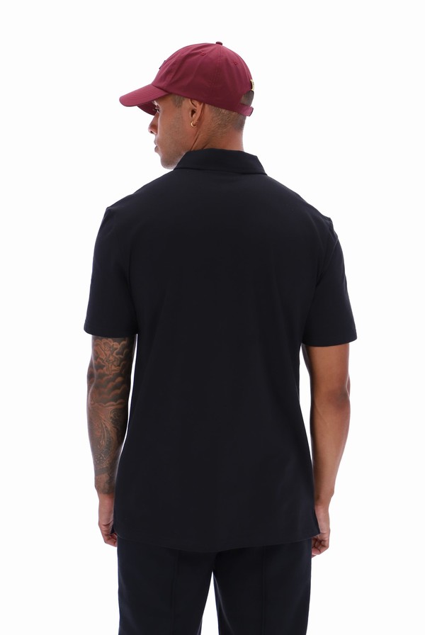 Black Fila Lippi Minimal Men Polo Shirts | 3197IGJXA