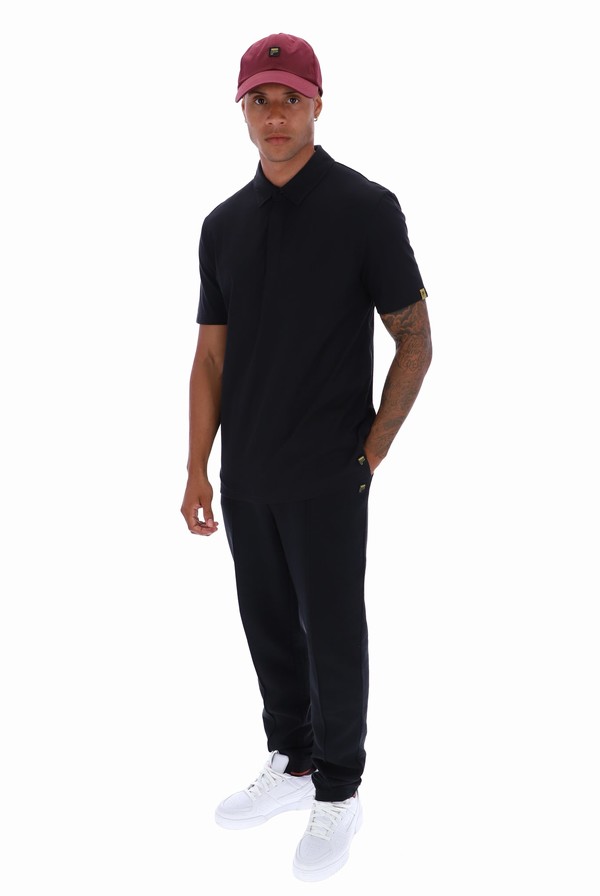 Black Fila Lippi Minimal Men Polo Shirts | 3197IGJXA